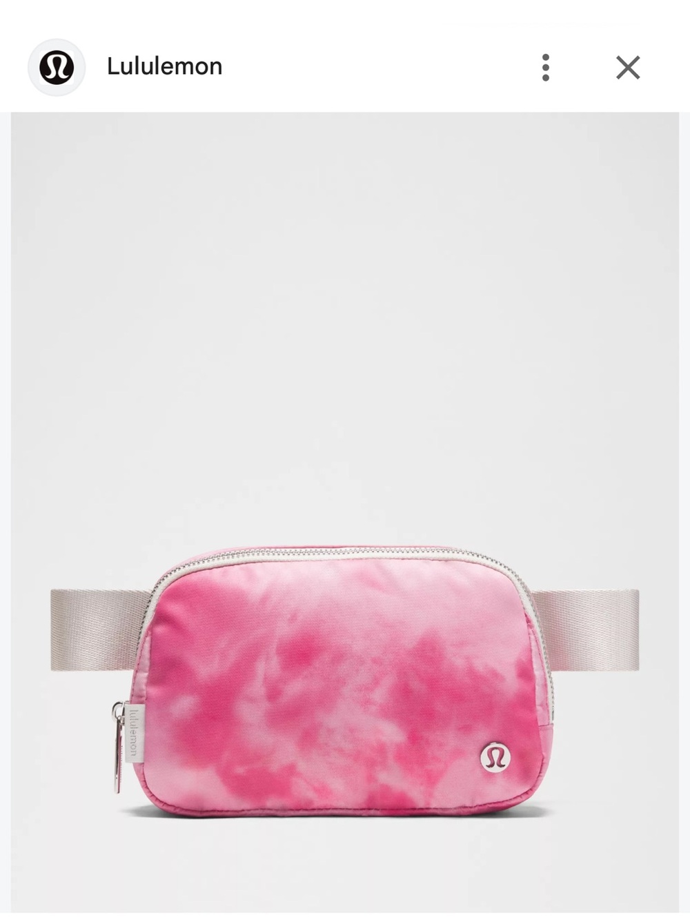 NWT Lululemon Everywhere Belt Bag 1L Smoothie Pink Strawberry Ivory Silver Metal
